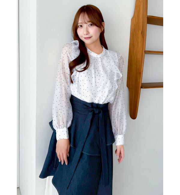 dazzlin「【WEB限定】フリルプチハイタックブラウス」|シャツ・ブラウス|