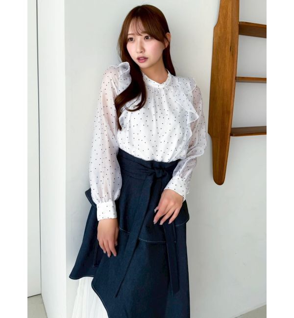 dazzlin「【WEB限定】フリルプチハイタックブラウス」|シャツ・ブラウス|