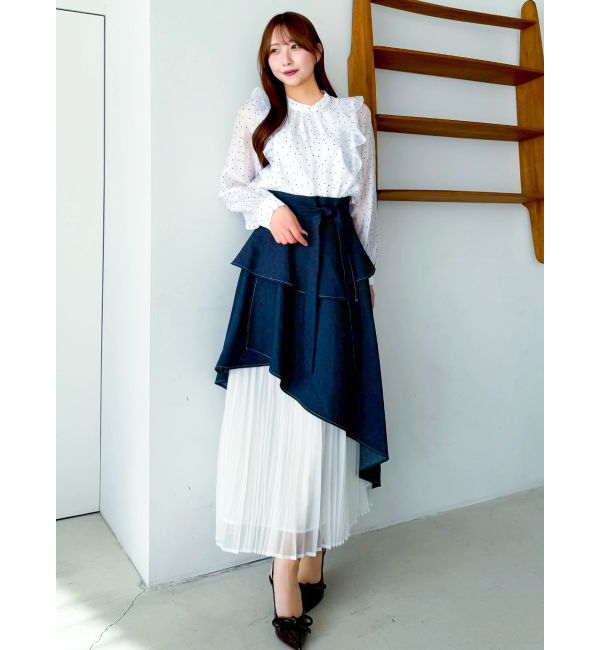 dazzlin「【WEB限定】フリルプチハイタックブラウス」|シャツ・ブラウス|