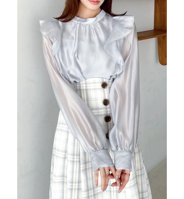 dazzlin「【WEB限定】フリルプチハイタックブラウス」|シャツ・ブラウス|