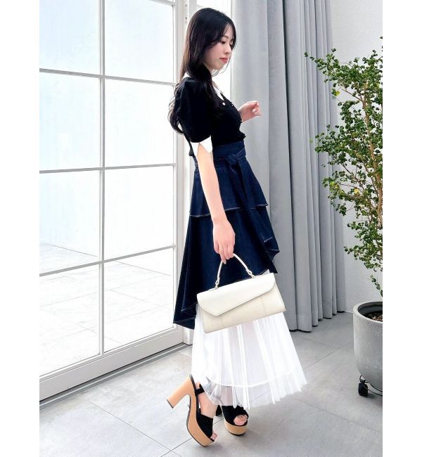 dazzlin「フロントボタンシャツカラーニットトップス」|ニット・セーター|