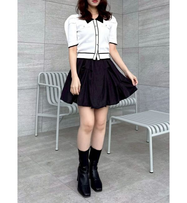 dazzlin「フロントボタンシャツカラーニットトップス」|ニット・セーター|