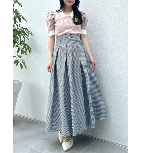 dazzlin「フロントボタンシャツカラーニットトップス」|ニット・セーター|