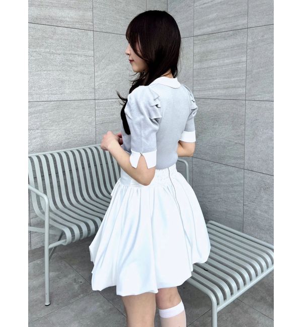 dazzlin「フロントボタンシャツカラーニットトップス」|ニット・セーター|