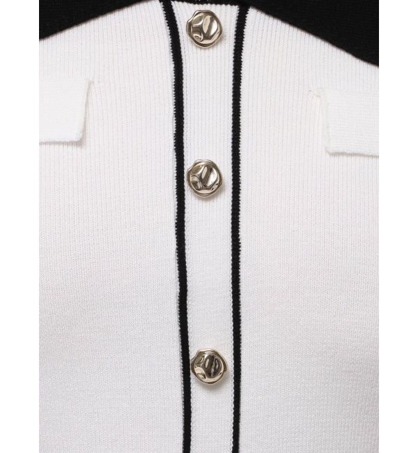 dazzlin「フロントボタンシャツカラーニットトップス」|ニット・セーター|