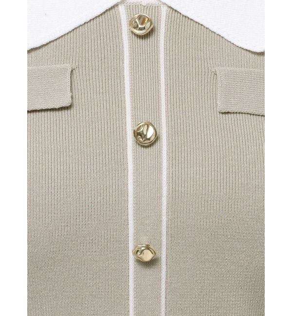 dazzlin「フロントボタンシャツカラーニットトップス」|ニット・セーター|