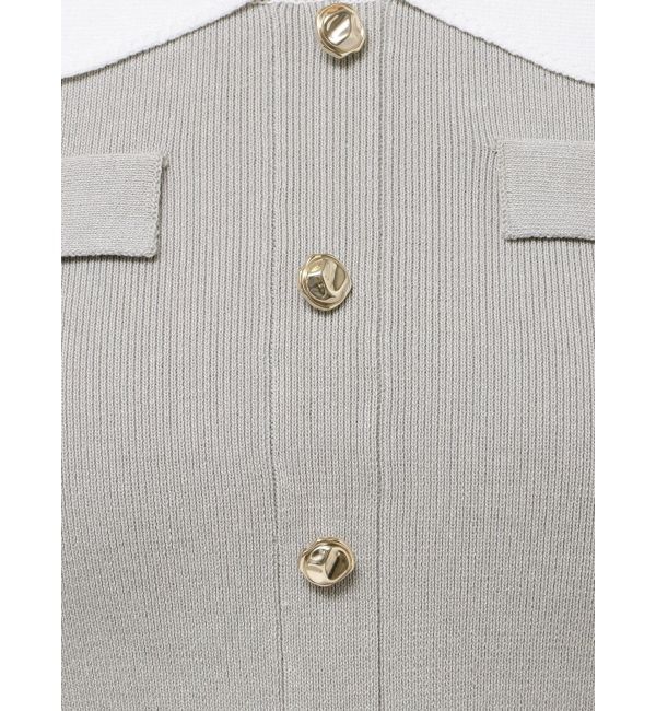 dazzlin「フロントボタンシャツカラーニットトップス」|ニット・セーター|