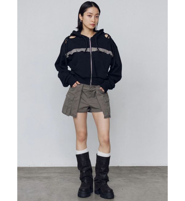EMODA「カットアウトリボンフーディ」|パーカー|