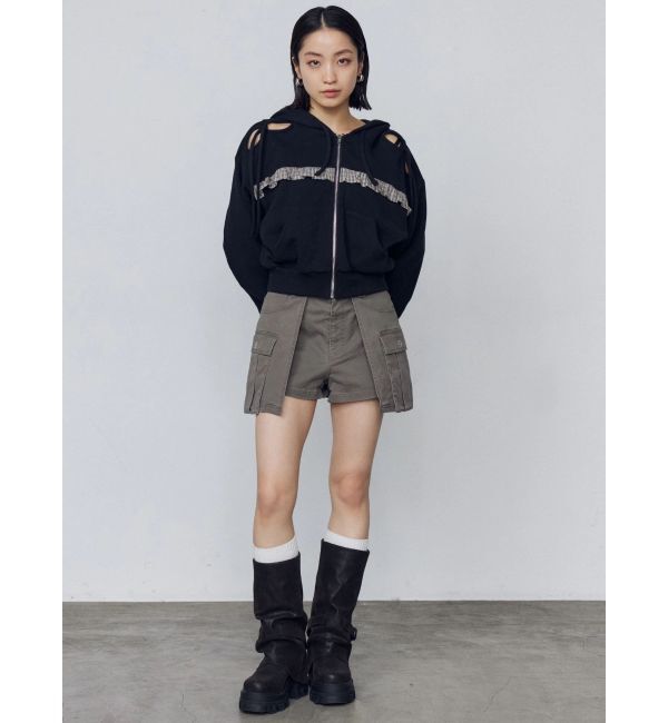 EMODA「カットアウトリボンフーディ」|パーカー|