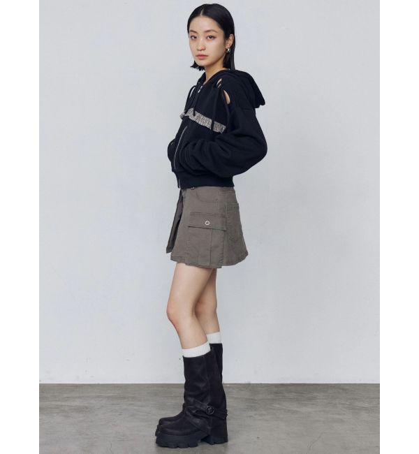 EMODA「カットアウトリボンフーディ」|パーカー|