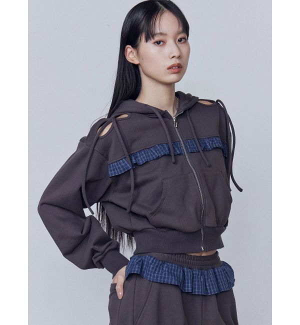 EMODA「カットアウトリボンフーディ」|パーカー|