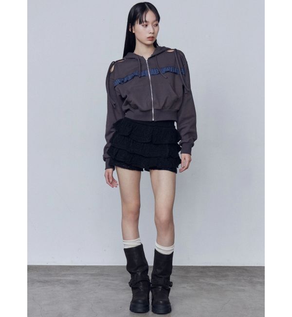 EMODA「カットアウトリボンフーディ」|パーカー|