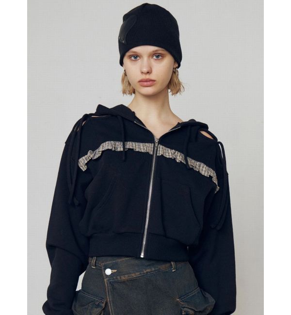 EMODA「カットアウトリボンフーディ」|パーカー|