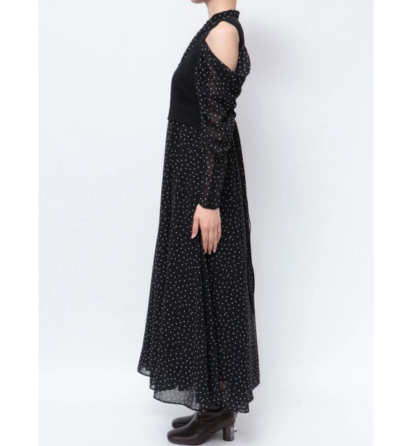 MERCURYDUO「オープンショルダービスチェドッキングワンピース」|ワンピース|