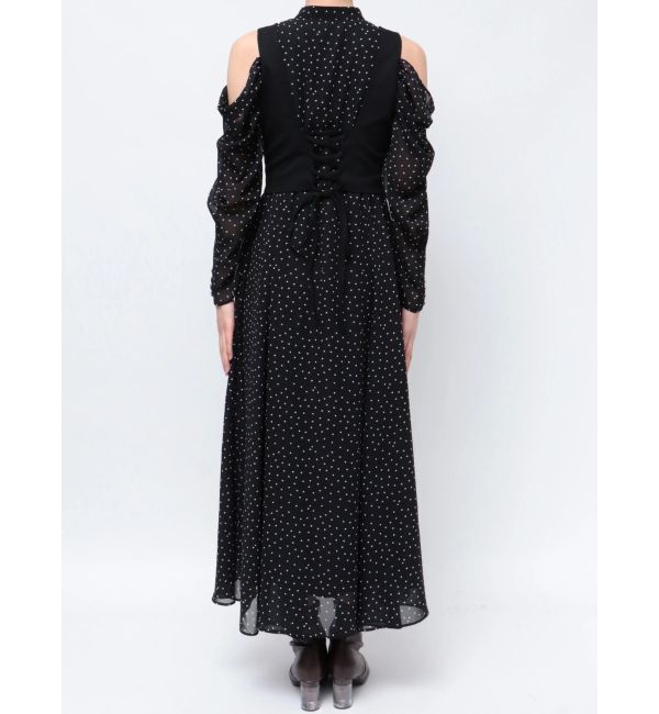 MERCURYDUO「オープンショルダービスチェドッキングワンピース」|ワンピース|