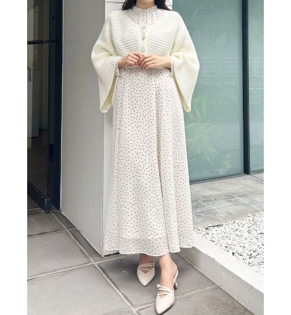 MERCURYDUO「オープンショルダービスチェドッキングワンピース」|ワンピース|