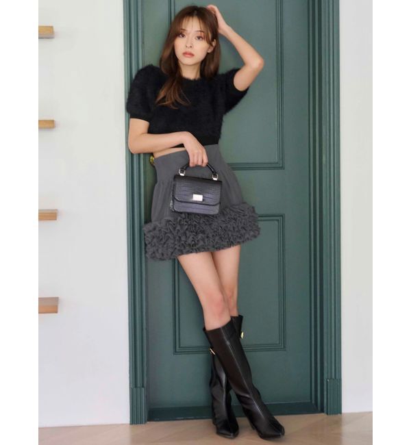 MERCURYDUO「ボリュームチュールティアードミニスカート」|スカート|