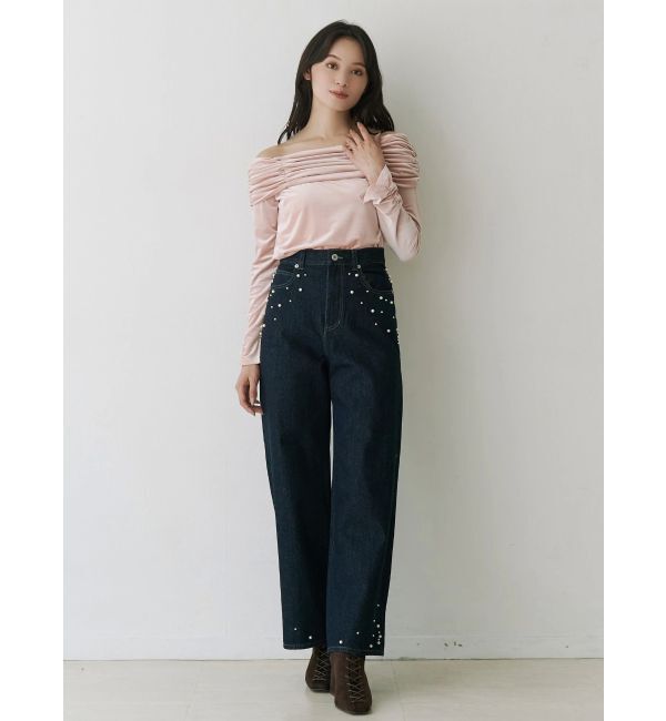 MERCURYDUO「シャーリングベロアカットソー」|Tシャツ・カットソー|