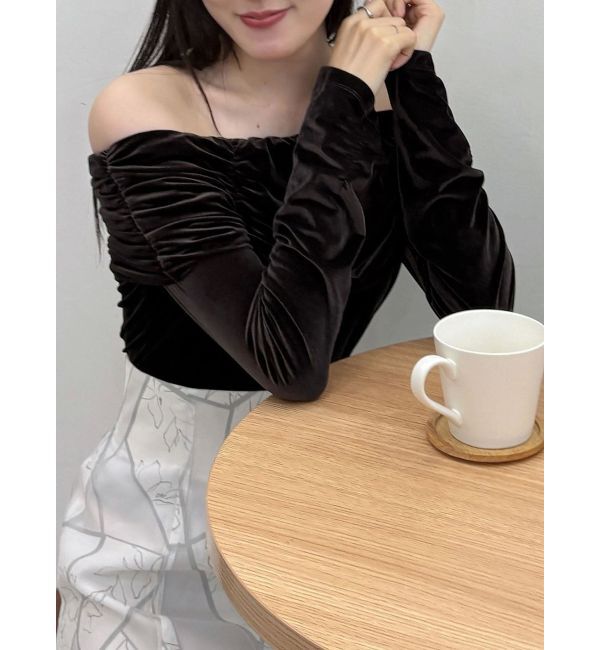 MERCURYDUO「シャーリングベロアカットソー」|Tシャツ・カットソー|