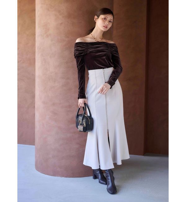 MERCURYDUO「シャーリングベロアカットソー」|Tシャツ・カットソー|