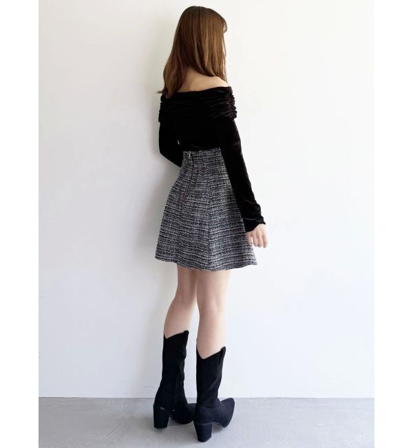 MERCURYDUO「シャーリングベロアカットソー」|Tシャツ・カットソー|