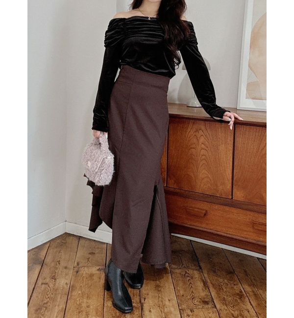 MERCURYDUO「シャーリングベロアカットソー」|Tシャツ・カットソー|