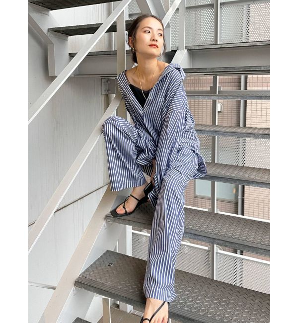 Ungrid「スリーブボリュームビッグストライプシャツ」|シャツ・ブラウス|