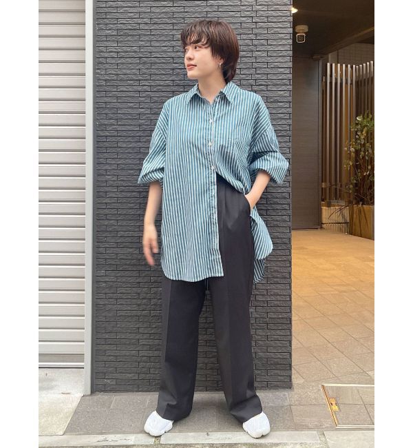 Ungrid「スリーブボリュームビッグストライプシャツ」|シャツ・ブラウス|