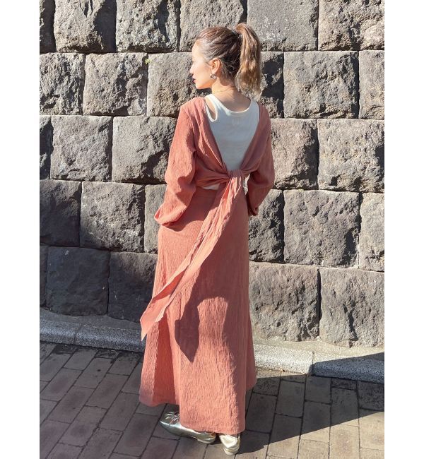 Ungrid「バックリボンフレアワンピース」|ワンピース|