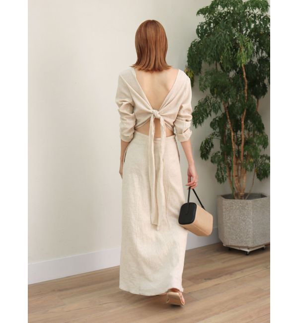 Ungrid「バックリボンフレアワンピース」|ワンピース|