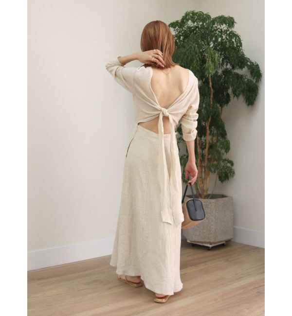 Ungrid「バックリボンフレアワンピース」|ワンピース|