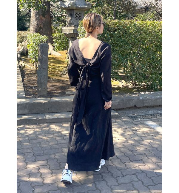 Ungrid「バックリボンフレアワンピース」|ワンピース|