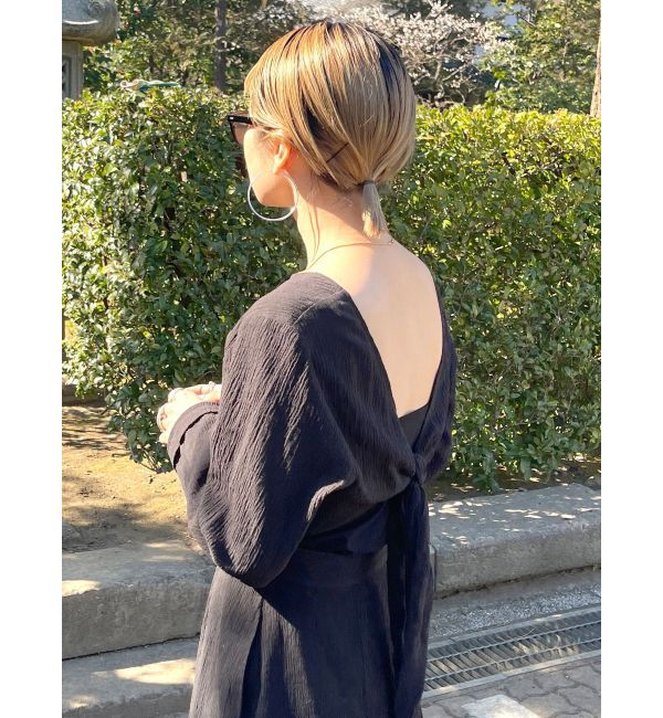 Ungrid「バックリボンフレアワンピース」|ワンピース|