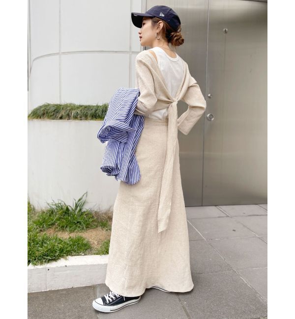 Ungrid「バックリボンフレアワンピース」|ワンピース|