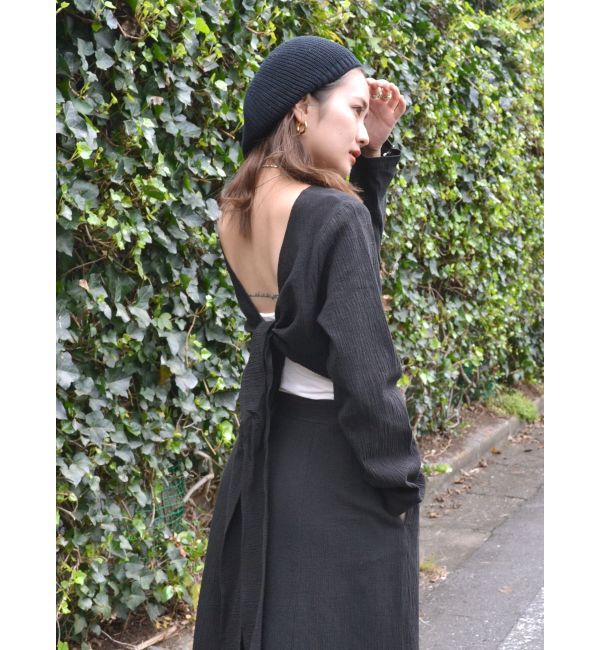 Ungrid「バックリボンフレアワンピース」|ワンピース|