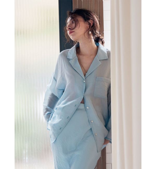 Ungrid「開襟サテンルーズシャツ」|シャツ・ブラウス|
