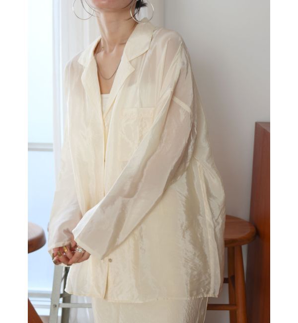 Ungrid「開襟サテンルーズシャツ」|シャツ・ブラウス|