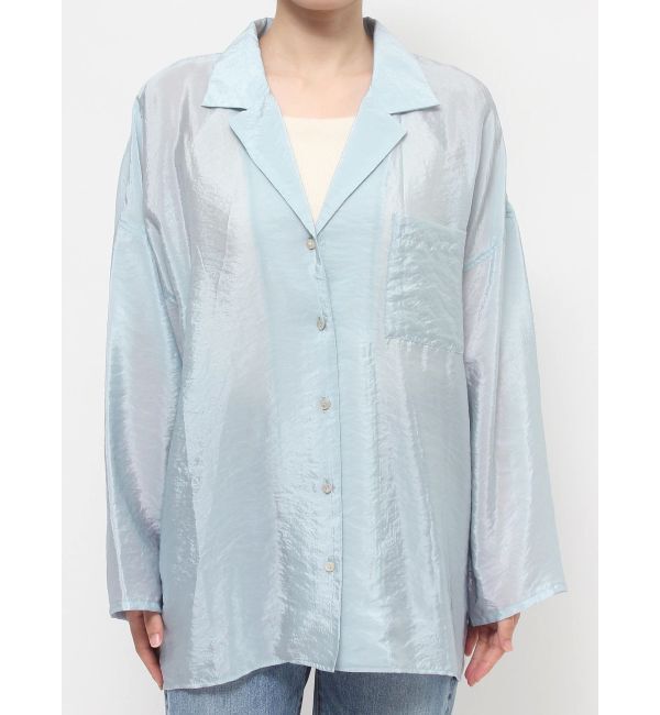 Ungrid「開襟サテンルーズシャツ」|シャツ・ブラウス|