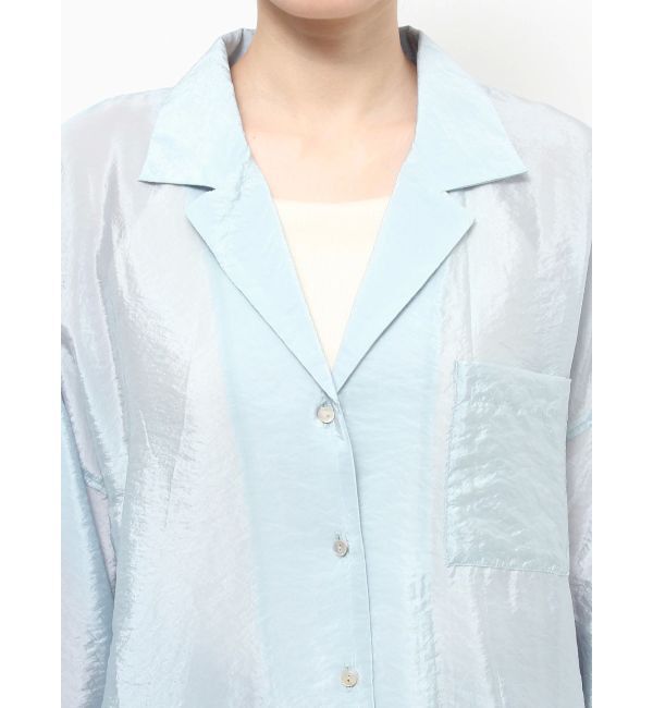 Ungrid「開襟サテンルーズシャツ」|シャツ・ブラウス|