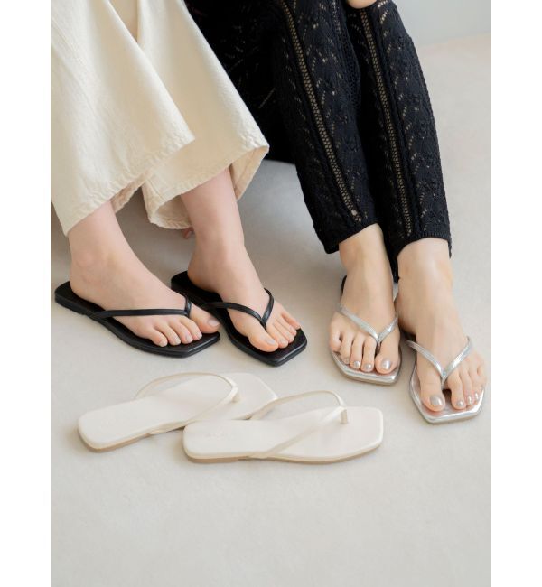 Ungrid「スクエアトゥフェイクレザーサンダル」|その他|