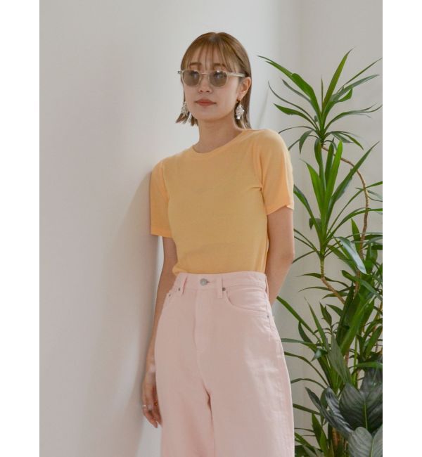 Ungrid「シアーフィットTee」|Tシャツ・カットソー|オレンジ