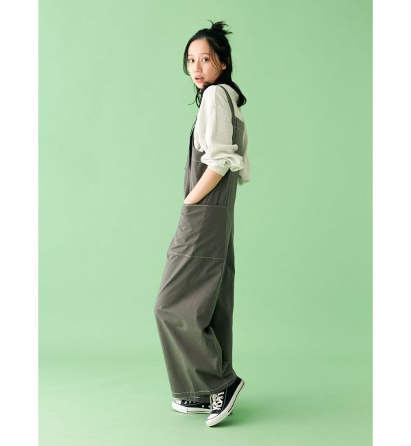 Ungrid「【WEB限定】ステッチデザインサロペット」|オールインワン|