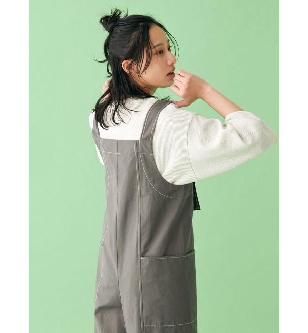 Ungrid「【WEB限定】ステッチデザインサロペット」|オールインワン|