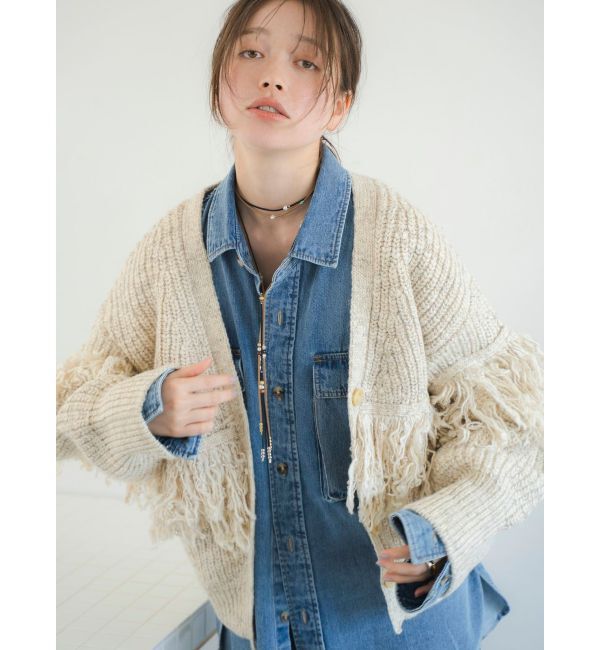 Ungrid「ウッドコンビフェイクレザーネックレス」|ネックレス|