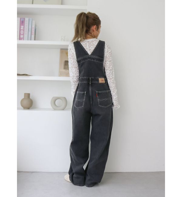 Ungrid「カーブシルエットデニムサロペット」|オールインワン|