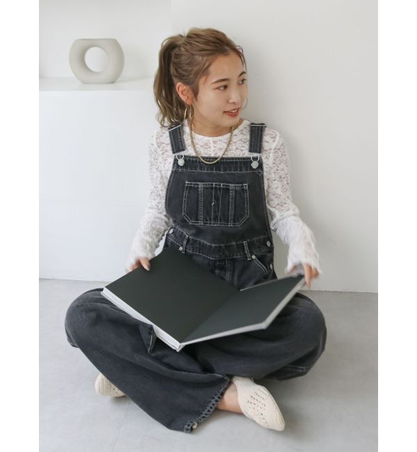 Ungrid「カーブシルエットデニムサロペット」|オールインワン|