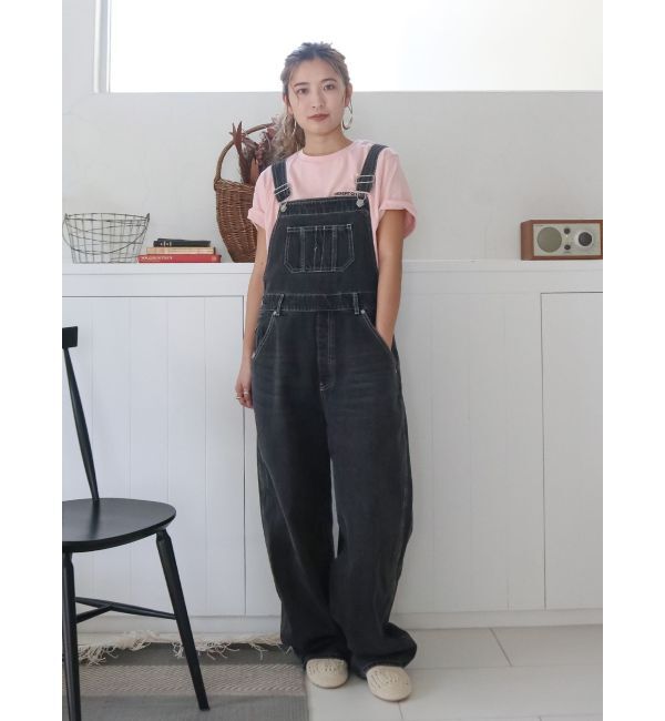 Ungrid「カーブシルエットデニムサロペット」|オールインワン|