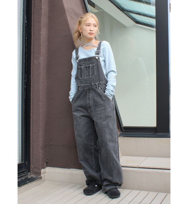 Ungrid「カーブシルエットデニムサロペット」|オールインワン|