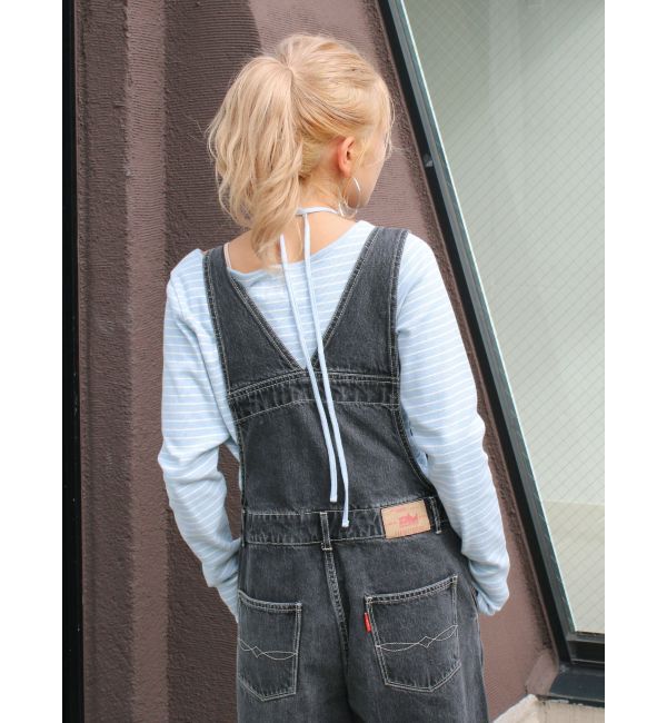 Ungrid「カーブシルエットデニムサロペット」|オールインワン|