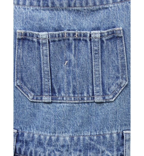 Ungrid「カーブシルエットデニムサロペット」|オールインワン|